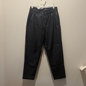 Loft Faux Leather Joggers - size small petite